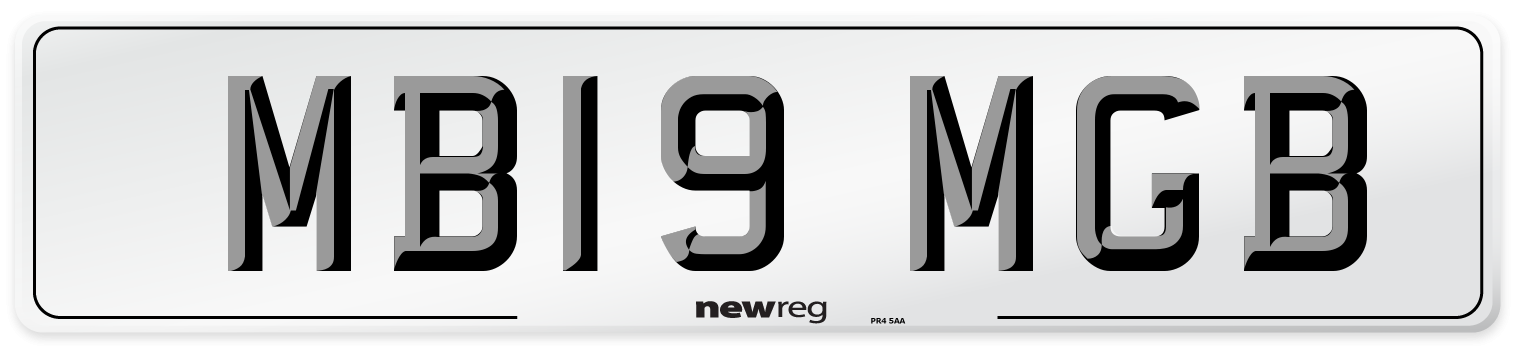MB19 MGB Number Plate from New Reg